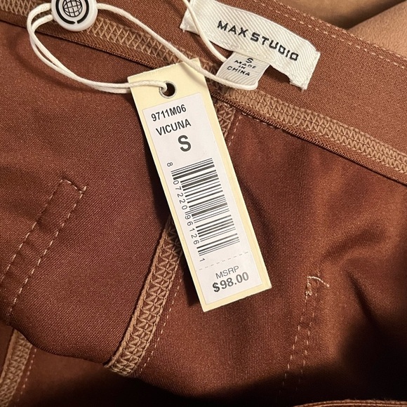 NWT Max Studio Elastic Waist Faux Suede Pants - Picture 8 of 8